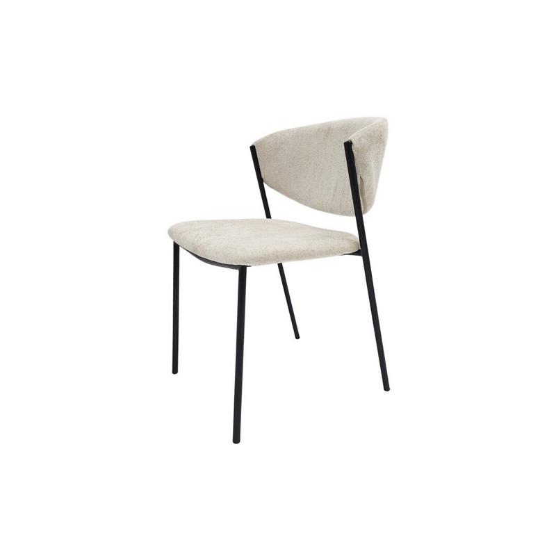 Silla Comedor Actual Acero Negro y Tapizado Beige - Aours Silla Comedor Actual Acero Negro y Tapizado Beige - Aours