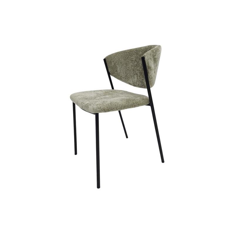 Silla Comedor Actual Acero Negro y Tapizado Verde - Aours Silla Comedor Actual Acero Negro y Tapizado Verde - Aours