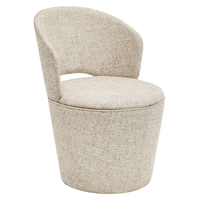 Silla Comedor Actual Tapizada Giratoria Beige - Serie Addey Silla Comedor Actual Tapizada Giratoria Beige - Serie Addey