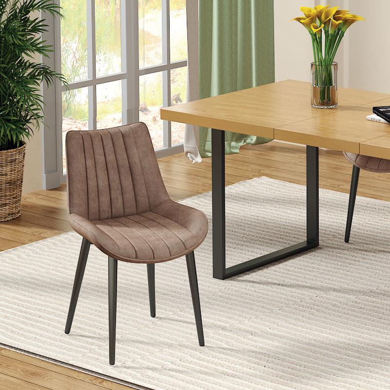 Silla Comedor Tapizada Taupe y Metal Negro Serie Anube Silla Comedor Tapizada Taupe y Metal Negro Serie Anube
