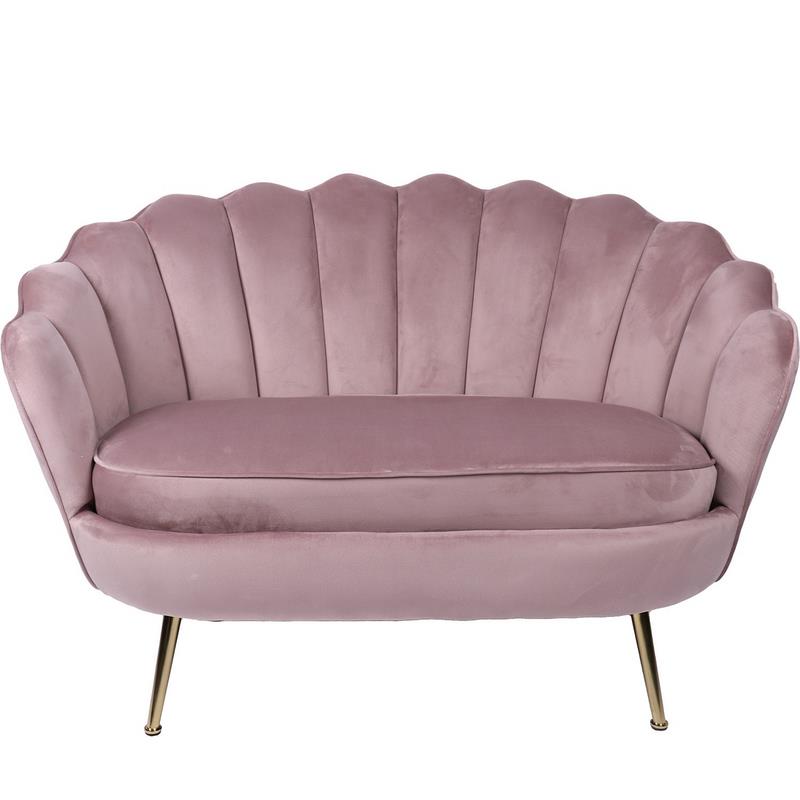 Sofa 2 Plazas Moderno Tapizado Terciopelo Malva Serie Areco Sofa 2 Plazas Moderno Tapizado Terciopelo Malva Serie Areco