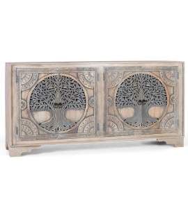 Aparador Oriental 4 Puertas Tallada a Mano Serie Allapli Aparador Oriental 4 Puertas Tallada a Mano Serie Allapli