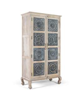 Armario 2 Puertas Estilo Etnico Tallado Azulon  Serie Aclest Armario 2 Puertas Estilo Etnico Tallado Azulon  Serie Aclest