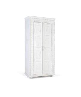 Armario Oriental Blanco Tallado 2 Puertas Blanco Desgastado Armario Oriental Blanco Tallado 2 Puertas Blanco Desgastado