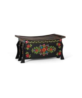 Baul Arcon Oriental Negro Diseños Florales Serie Dalian