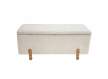 Baul banqueta Tapizada Rizo Suave Beige Serie Ationes