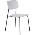 Conjunto 4 Sillas Madera Poli Piel Blanco y Metal Serie Adansi
