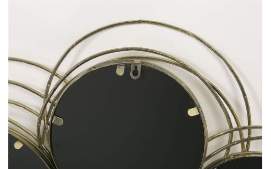 Espejo Compuesto Metal Circulos Dorados Serie Araltio