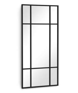 Espejo Rectangular Estilo Ventana Forja Negra Atonsas