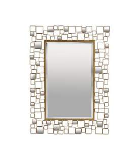 Espejo Rectangular Marco Metal Dorado Serie Akiane