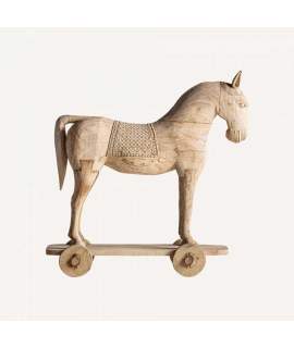 Figura de Caballo Tallado Madera Teca Serie Animales