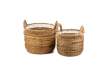 Juego de 2 Cestas Redondas Davos Rattan Abaca Serie Titus