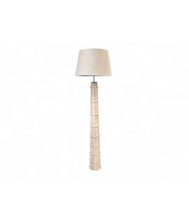 Lampara Pie Tronco Blanco Decape Tulipa Beige Serie Etravis