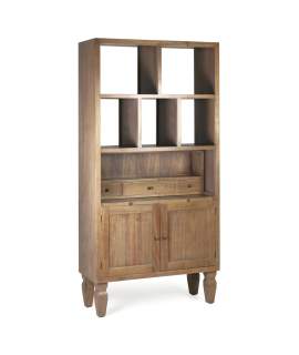 Libreria Estanteria Rustica Colonial Serie Kaki 3 Cajones