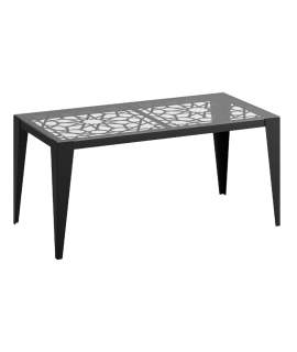 Mesa Comedor Acero Cristal Moderna Nazari Serie Anthon