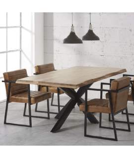 Mesa Comedor Madera Acacia Hierro 2 Tamaños Averrada