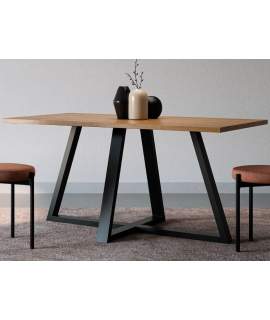 Mesa Comedor Moderna Acero y Madera Serie Arisats