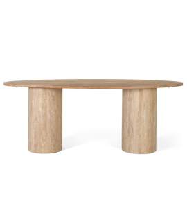 Mesa Comedor Moderna Tapa Madera Patas Marmol Serie Artenatura