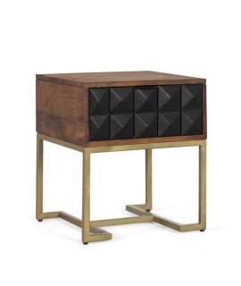 Mesita de Noche Moderna 1 Cajon Madera Mango Angiot Mesita de Noche Moderna 1 Cajon Madera Mango Angiot