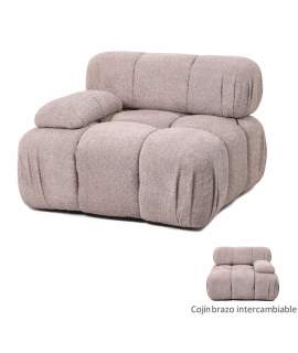 Modulo Brazos Sofa Tapizado Color Topo Serie Akilian