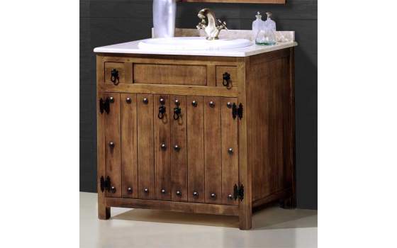 Mueble rustico para la pila de lavamanos, baños rusticos vintage