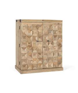 Mueble Bar con Barra en Mango Natural Serie Ameland Mueble Bar con Barra en Mango Natural Serie Ameland