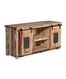 Mueble de TV en Madera Reciclada con Puertas Correderas Agelelli Mueble de TV en Madera Reciclada con Puertas Correderas Agelelli