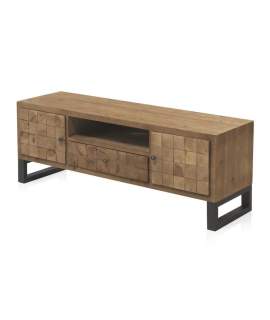 Mueble TV Industrial 1 Cajon 2 Puertas Madera Acero Natens