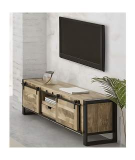 Mueble TV Madera Mango Hierro Estilo Industrial Serie Averrada