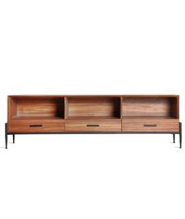 Mueble TV Moderno 3 Cajones Madera Metal Serie Lauris