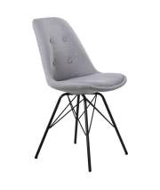 Set de 2 Sillas Modernas Tapizadas Gris Patas Metalicas Arenda