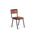 2 Sillas Comedor Tapizada Asiento Respaldo Piel Patas Metal Vaki