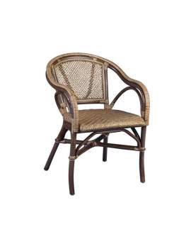 Sillon Bistro Clasico Rattan Rejilla Natural con Cojin Artisond