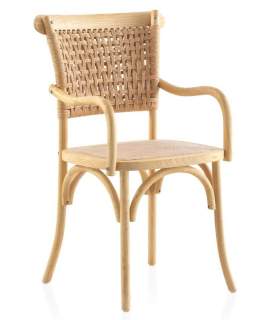 Sillon Comedor de Olmo Rattan y Abaca Diseño Moderno Allaert