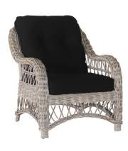 Sillon en Rattan Gris con Cojines en Negro Kubu