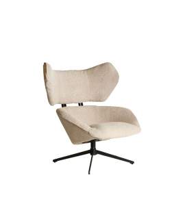 Sillon Giratorio Tapizado Beige Serie Aprivas