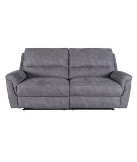 Sofa 2 Plazas Actual Tapizado Gris Reclinable Basil Melvin