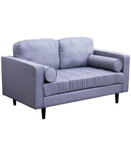 Sofa 2 Plazas Tapizado Lino Gris Estilo Moderno Serie Astaner