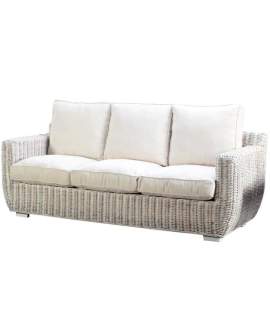 Sofa 3 Plazas Rattan Blanco Decape Ursula