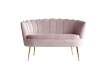 Sofa Moderno Tapizado Terciopelo Rosa Palido Serie Valentina