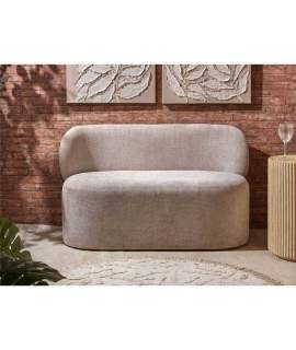 Sofa Yak 2 Plazas de Chenilla Gruesa Beige Serie Aitlas