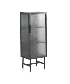 Vitrina 1 Puerta Acero Gris Cristal Industrial Serie Gray Steel