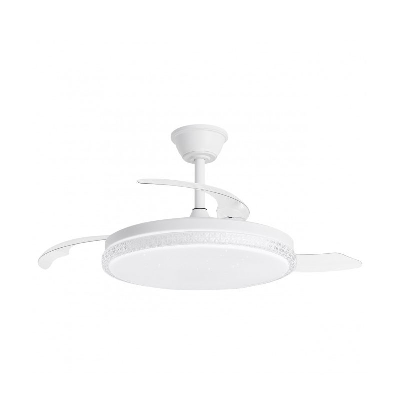 Ventilador de Techo Moderno Blanco con Aspas Retractiles Nova Ventilador de Techo Moderno Blanco con Aspas Retractiles Nova