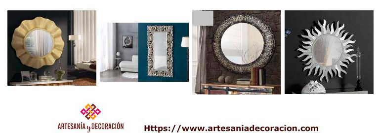 Espejos redondos y rectangulares modernos para salones y recibidores